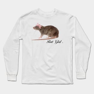 Rat Girl Pink Ribbon Bow Coquette, Y2k Graphi Tee, 90s Tee, Coquette Aesthetic Top, Trending Shirt Long Sleeve T-Shirt